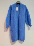Long kid mohair cardigan, light blue