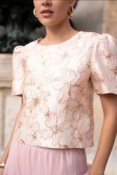 Printed saint-tropez blouse, rose