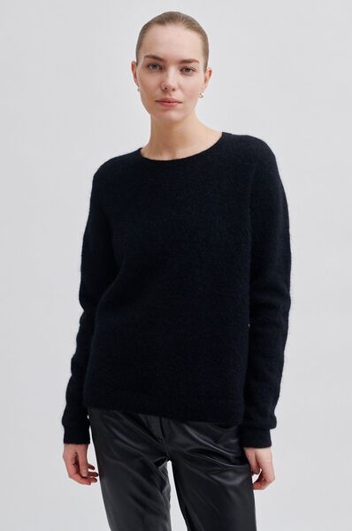 Brook knit new O-neck, black