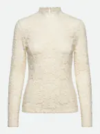 Delicia lace t-neck shirt, ivory