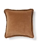 Fringle organic cotton velvet pillow cover 50x50, fudge