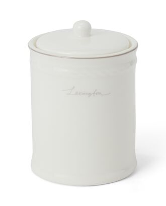 Porcelain cotton pad holder, white/beige