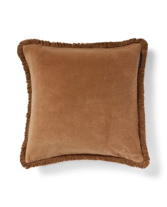 Fringle organic cotton velvet pillow cover 50x50, fudge