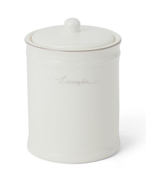 Porcelain cotton pad holder, white/beige