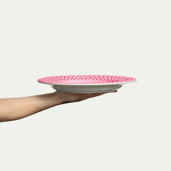 Bubbles plate 28cm, pink