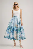 Landscape skirt, blue