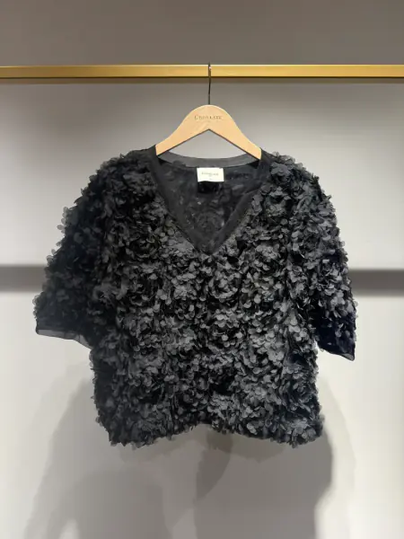 Textured rose shirt, noir