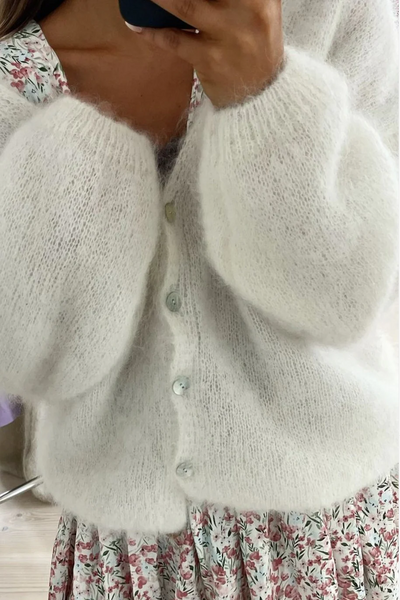 Cornelia mohair cardigan, white