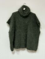 Turtleneck mohair vest, khaki