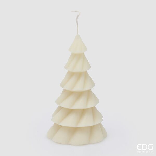 Pine candle 18cm, ivory