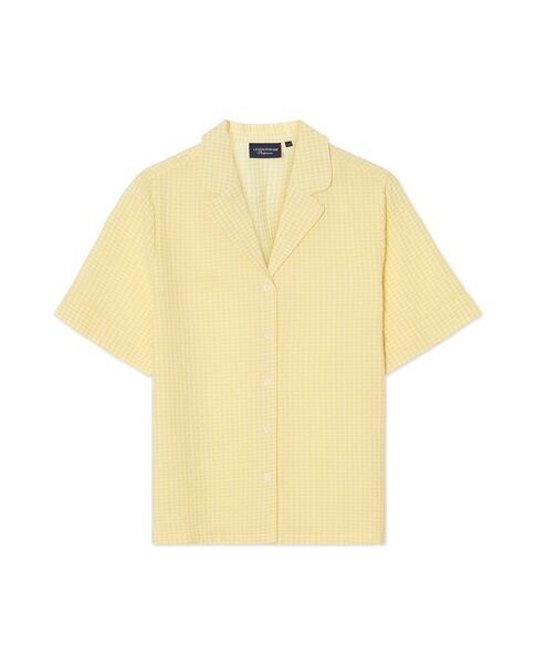 Seersucker pajama set, yellow/white check