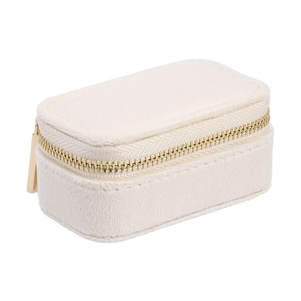Velvet jewellery box micro, vanilla