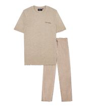 Jersey pajama set, light beige melange