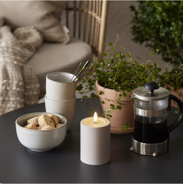 Flamme soft LED-kynttilä 12,5cm, beige
