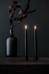 Led taper candle 2 pcs, smooth black
