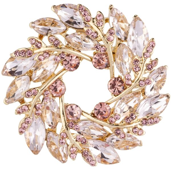 Crystal halo brooch mini, pale rose