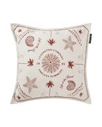 Bandana printed recycled cotton pillow cover 50x50, white/coconut