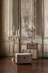 Candle holder aluminium 98cm, rose gold
