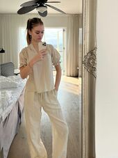 Odesa linen blouse, sand