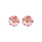 Iris flower earrings, pearl rose
