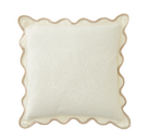 Cushion scalloped 45x45, white/beige