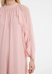 Dress with ruffles, rose