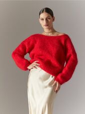 Cornelia mohair cardigan, lipstick red