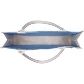 Canvas tote "C'est la vie" medium, ibiza blue/sand