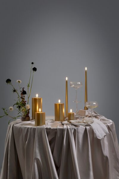 Led pillar candle 10cm, gold