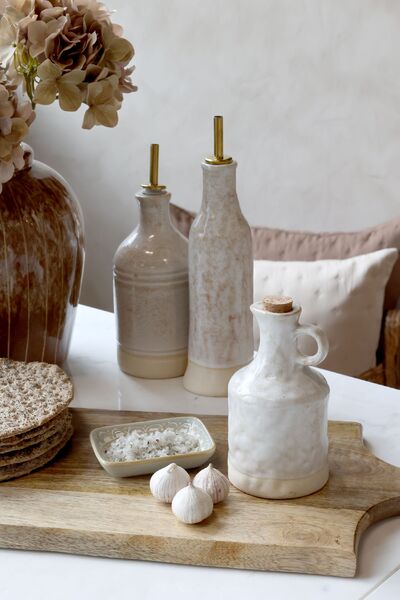 Jug with cork stopper, cream