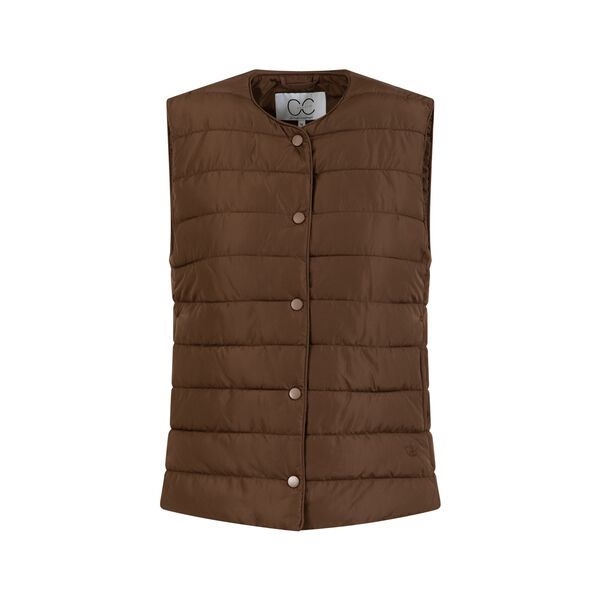 Asta quilted vest, chocolate brown