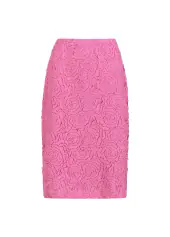 Pencil skirt in rose jacquard, magenta