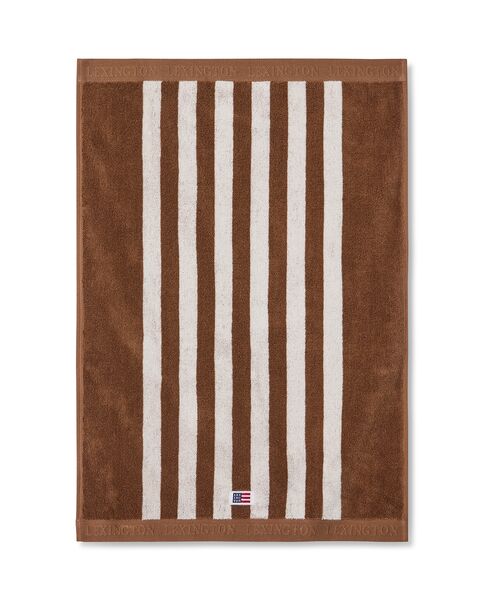 Striped terry towel 30x50, fudge/snow white