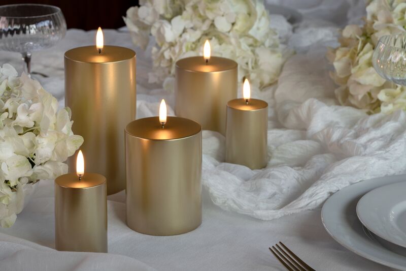 Led pillar candle 10cm, gold