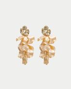 Leaf stone earrings, pearl yellow