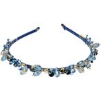 Crystal hair band, navy blue