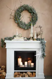 Vintia wreath 65cm, green/off white