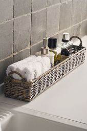 Rustic rattan rectangular basket