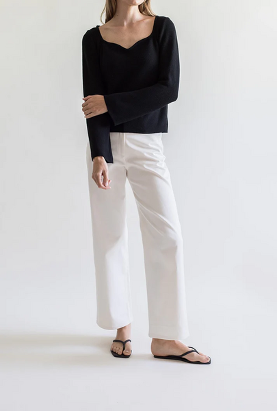 Cotton trousers wide, white