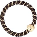 Fat hair tie with lion, chocolate brown stripe