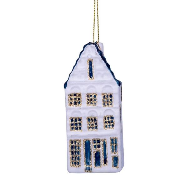 Ornament canal house step cable 9cm, white/blue