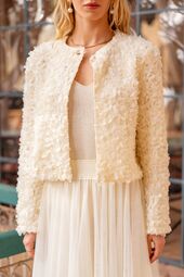 Floral jacket, ecru