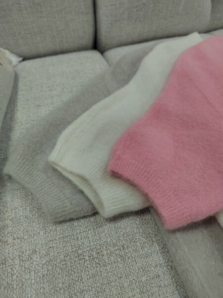 Neuletakki, luonnonvalkoinen