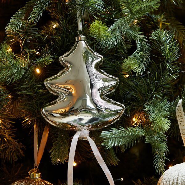 Balloon tree ornament silver L