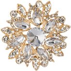 Crystal flower brooch, gold