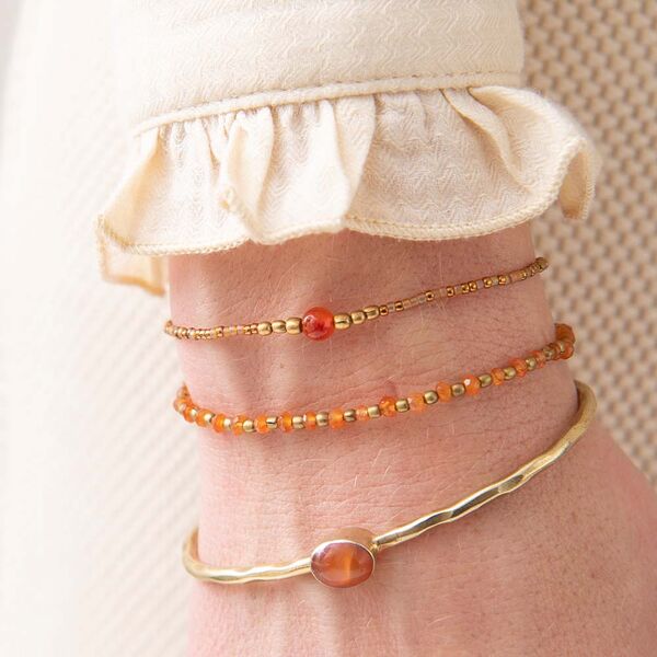 Iris carnelian gold bracelet