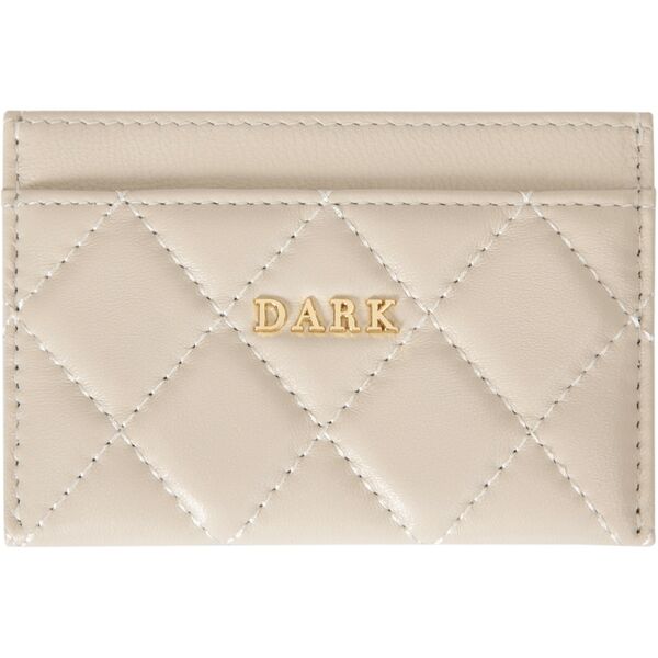 Leather quilted card holder, sand
