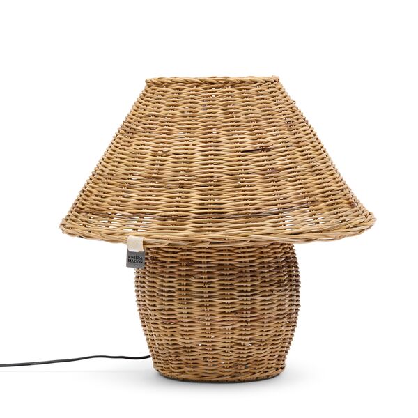 Rustic rattan ames table lamp