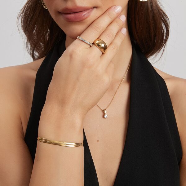 Celine crystal ring, clear gold