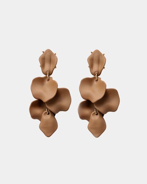 Leaf earrings, matt coffee